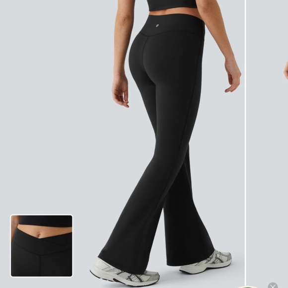 High Waisted Crossover Flare Yoga Leggings - Picture 2 of 7